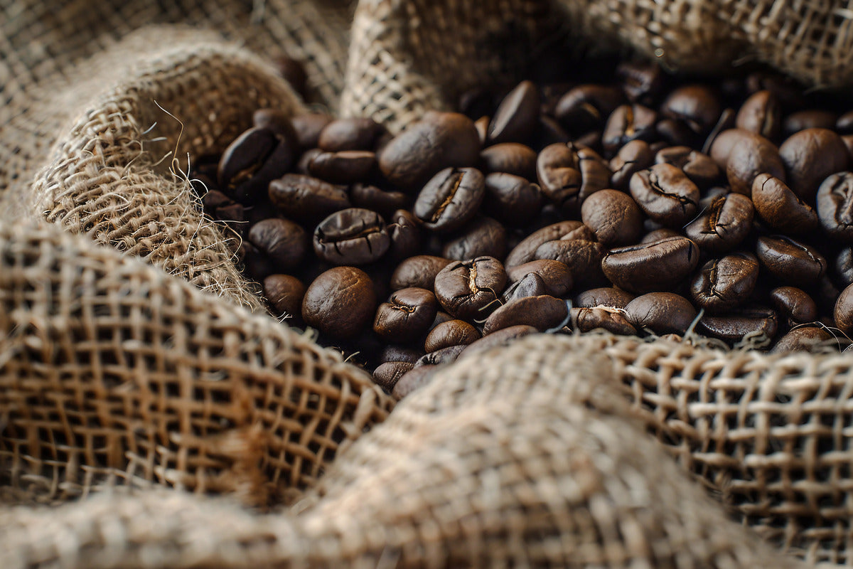 Bag of arabica coffee beans