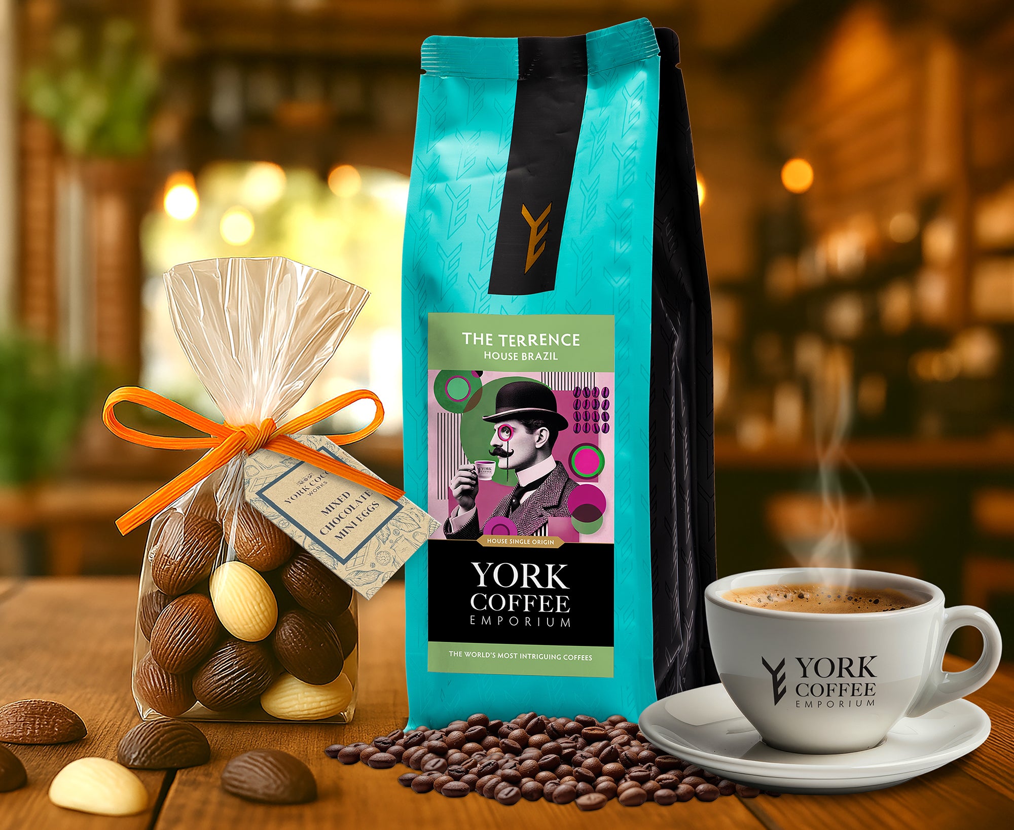Coffee & Artisan Chocolate Eggs Easter Gift Set