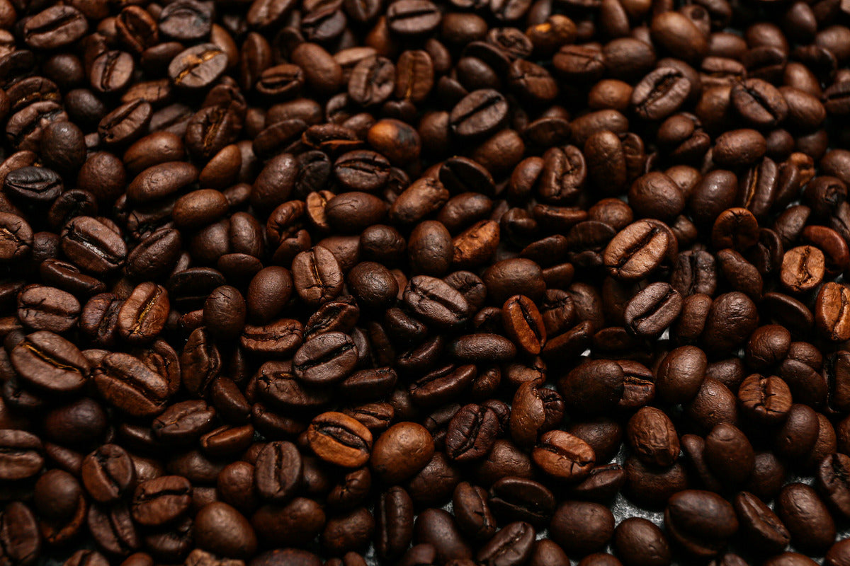 Dark coffee beans