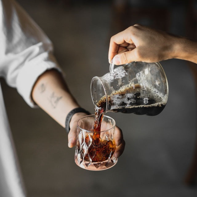 Cold brew coffee pouring